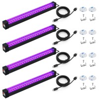 Elwoks Rechargeable Black Light Bar 10W Lft Battery Powered Led Blacklight For Body Paint Glow Party Uv Strip Lights For Cabine