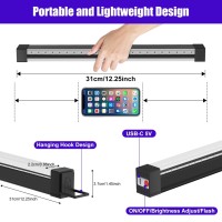 Elwoks Rechargeable Black Light Bar 10W Lft Battery Powered Led Blacklight For Body Paint Glow Party Uv Strip Lights For Cabine