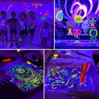 Elwoks Rechargeable Black Light Bar 10W Lft Battery Powered Led Blacklight For Body Paint Glow Party Uv Strip Lights For Cabine