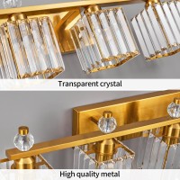 Fdpby Bathroom Vanity Lights 5Light Modern Crystal Vanity Light Gold Bathroom Light Fixtures Over Mirror Crystal Bathroom Vanit