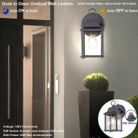 Litpath Dusk To Dawn Outdoor Wall Lantern Wall Sconce Waterproof Proch Light Fixture E26 Base Aluminum Housing Glass Shade