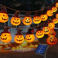 Upgraded Solar Pumpkin Lights For Halloween Decorations Outside 2024 Newest Spooky Pumpkin Lights String For Outdoor Halloween Y