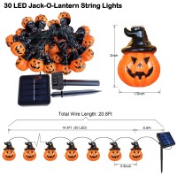 Upgraded Solar Pumpkin Lights For Halloween Decorations Outside 2024 Newest Spooky Pumpkin Lights String For Outdoor Halloween Y