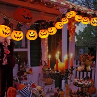 Upgraded Solar Pumpkin Lights For Halloween Decorations Outside 2024 Newest Spooky Pumpkin Lights String For Outdoor Halloween Y