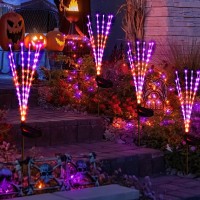 4 Pack 288Led Solar Halloween Garden Lights Ip44 Waterproof Pathway Lights Meteor Shower Lights For Outdoor Lawn Patio Walkway