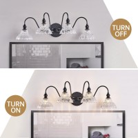 Tlolgt Black Vanity Light Fixtures 4Light Bathroom Light Fixtures Vintage Wall Sconces For Dining Room Bathroom Bedroom