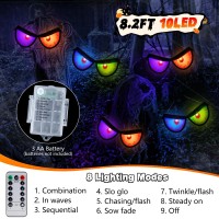 Timer 8 Modes Halloween Eyeballs String Lights Battery Operated Spooky Flashing Eyes Lights Outdoor Indoor Color Eyeball L