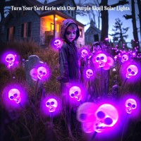 Halloween Decorations Outdoor 2 Pack 12 Led Scary Halloween Decorations Skull Solar Halloween Lights Outdoor Waterproof Solar