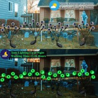 Halloween Decorations Outdoor Solar Scary Eyeball Lights 4Pack 24Led Swaying Spooky Halloweeen Decor Green Lights Waterproof Hal