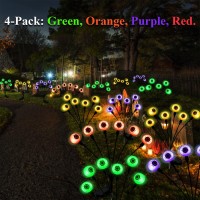 4 Pack Halloween Decorations Outdoor Solar Eyeball Lights 4 Colors 24Led Halloween Decor Scary Swaying Firefly Lights Waterpoo