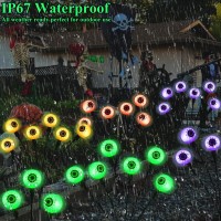 4 Pack Halloween Decorations Outdoor Solar Eyeball Lights 4 Colors 24Led Halloween Decor Scary Swaying Firefly Lights Waterpoo