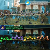 4 Pack Halloween Decorations Outdoor Solar Eyeball Lights 4 Colors 24Led Halloween Decor Scary Swaying Firefly Lights Waterpoo