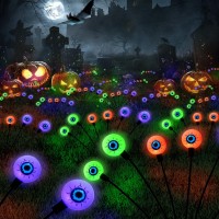 Floating Scary Eyeballs Solar Garden Lights For Halloween Decorations Outdoor Swaying Firefly With 2Packs 12Led Magic Eyeballs