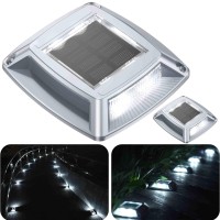 Sunflickt Solar Dock Lights Driveway Deck Lights 2Pack Outdoor Marine Lights Solar Powered Ip68 Waterproof For Pathway Walkway