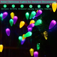 Solar Strawberry String Lights For Halloween Christmas Mardi Gras Decorations 50 Led C6 8 Modes Solar Christmas Lights For Outd