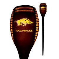 Arkansas Razorbacks Led Solar Torch Officially Licensed Flickering Flame Solar Light 3Ft Tall Weatherproof Outdoor Decor