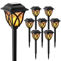 Reoasis Solar Lights Outdoor Solar Christmas Lights Solar Torch Lights With Flickering Flame Christmas Decorations Outdoor T