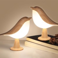 Vomii 2Pack Small Bird Table Lamp 3Color Dimmable Touch Desk Lamp Cordles Bedside Lamp Usb Rechargeable Coldwarm Night Lig