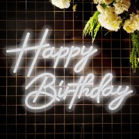 Happy Birthday Neon Sign For Wall Decor Happy Birthday Light Up Sign Art Decoration Usb Powered Happy Birthday Led Sign For Back