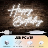 Happy Birthday Neon Sign For Wall Decor Happy Birthday Light Up Sign Art Decoration Usb Powered Happy Birthday Led Sign For Back