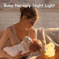 Smoorita Night Light For Kids Cute Night Lamp Bedroom Cow Nightlight For Baby Girl Boy Teem Battery Powered Silicone Animal Ni