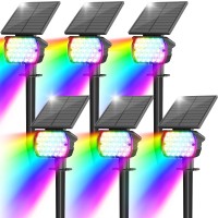 Volisun Solar Spot Lights Outdoor Waterproof Ip67 27 Led With 6 Colors Changing Solar Lights Outdoor Spotlights Auto Onoff Sol