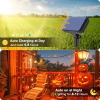 Cshare Solar String Lights For Halloween Orange Halloween String Lights 394Ft 120Led 8 Modes For Garden Yard Patio Tree Christ