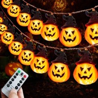 Janchs Upgraded 16Ft 30 Led Battery Operated Halloween Pumpkin Lights Waterproof Battery Outdoor Lights For Indoor Outdoor Deco