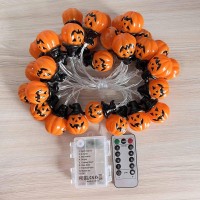 Janchs Upgraded 16Ft 30 Led Battery Operated Halloween Pumpkin Lights Waterproof Battery Outdoor Lights For Indoor Outdoor Deco