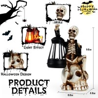 2024 Skeleton Halloween Decor Halloween Figurinehalloween Table Decor For Indoorhalloween Skull Decor With Led Lightskeleton