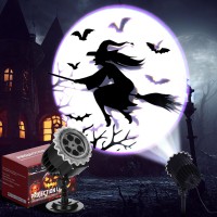 Lingvee Halloween Projector Lights Outdoor Led Projector Dynamic Witch Waterproof Outdoor Indoor Halloween Projection Flying Wit