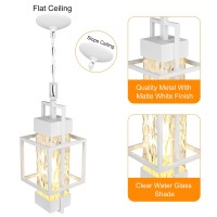 Partphoner 15 Outdoor Indoor Pendant Light Exterior Hanging Lantern Modern Metal Outside Chandelier Light Fixture Ceiling Mou