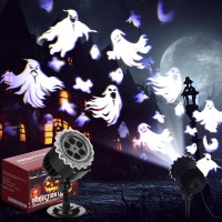 Lingvee Halloween Projector Lights Outdoor Led Projector Rotating Ghost Waterproof Outdoor Indoor Halloween Projection Dynamic P