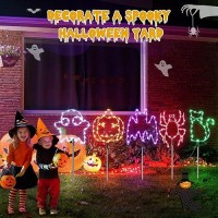 5 Pcs Halloween Pathway Lights 8 Lighting Modes Halloween Pumpkin Path Lights Multi Color Pathway Markers Lights Waterproof O