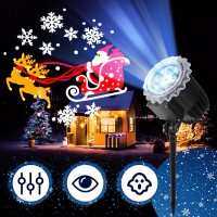 Lingvee Christmas Projector Lights Outdoor Led Projector Santa Claus On Dynamic Sleigh Waterproof Outdoor Indoor Christmas Proje