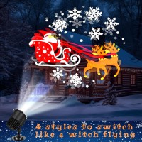 Lingvee Christmas Projector Lights Outdoor Led Projector Santa Claus On Dynamic Sleigh Waterproof Outdoor Indoor Christmas Proje