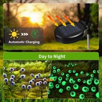 Halloween Decorations Outdoor Solar Scary Eyeball Lights 2 Pack 12 Led Green Solar Swaying Eyeballs Firefly Garden Lights Solar