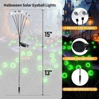 Halloween Decorations Outdoor Solar Scary Eyeball Lights 2 Pack 12 Led Green Solar Swaying Eyeballs Firefly Garden Lights Solar