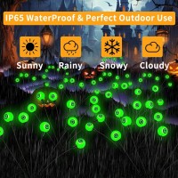 Halloween Decorations Outdoor Solar Scary Eyeball Lights 2 Pack 12 Led Green Solar Swaying Eyeballs Firefly Garden Lights Solar