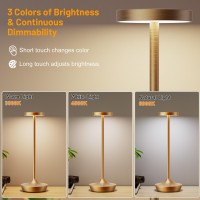 Willdoak Cordless Table Lamp Rechargeable 6000Mah Led Battery Operated Table Light Portable Touch Dimmable Outdoor Waterproo