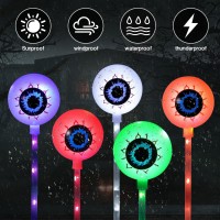 6 Pcs Solar Halloween Lights Eyeball Garden Lights For Halloween Decorations Outdoor Halloween Waterproof Lights 8 Modes Pathw