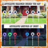 6 Pcs Solar Halloween Lights Eyeball Garden Lights For Halloween Decorations Outdoor Halloween Waterproof Lights 8 Modes Pathw