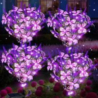 Solar Garden Lights Solar Lavender Butterfly Lights Solar Flower Lights Outdoor Waterproof Decoration Gardening Gifts For Wom