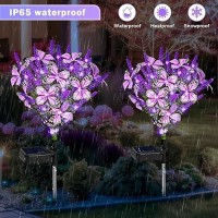 Solar Garden Lights Solar Lavender Butterfly Lights Solar Flower Lights Outdoor Waterproof Decoration Gardening Gifts For Wom