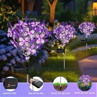 Solar Garden Lights Solar Lavender Butterfly Lights Solar Flower Lights Outdoor Waterproof Decoration Gardening Gifts For Wom