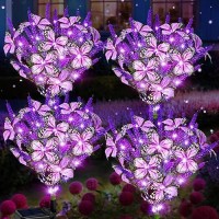 Solar Garden Lights Solar Lavender Butterfly Lights Solar Flower Lights Outdoor Waterproof Decoration Gardening Gifts For Wom