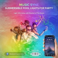 Loftek Smart Submersible Led Pool Lights 20W Rgb Music Sync Remote App Controlled Dimmable Underwater Lights Timer Ip68 Water