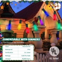 45Ft Led Multicolor Christmas String Lights Outdoor Christmas Decorations Lights With 30 St40 Led 06W Shatterproof Bulbs Patio