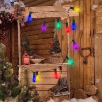 45Ft Led Multicolor Christmas String Lights Outdoor Christmas Decorations Lights With 30 St40 Led 06W Shatterproof Bulbs Patio