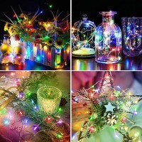 5 Pack Fairy Lights Battery Operated 7Ft 20Led String Lights With Timer Waterproof Silver Wire Fairy Lights Battery Powered Twi